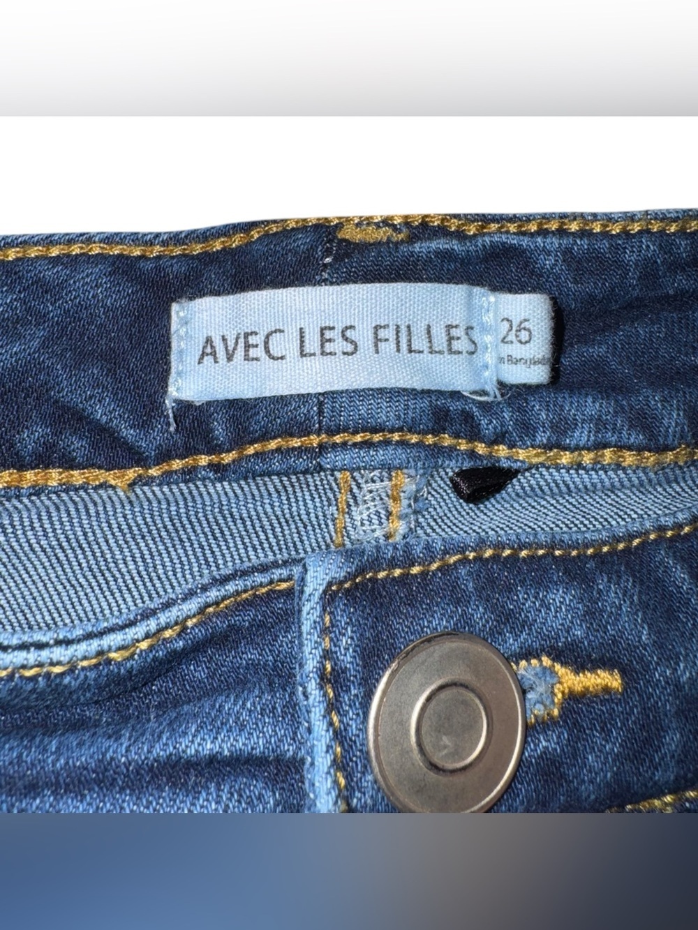 ANTHROPOLOGIE x Avec Les Filles High Rise Ankle Crop Flare Jeans Medium Wash 26 - Picture 7 of 9